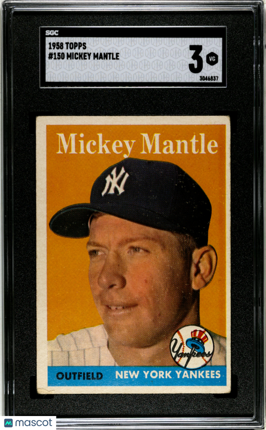 1958 Topps Mickey Mantle #150 SGC 3