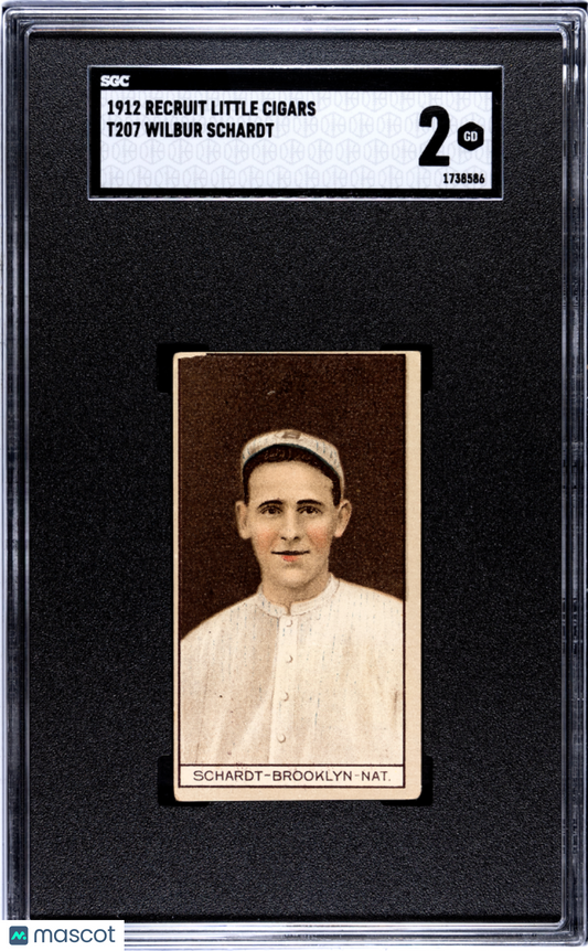 1912 Recruit Little Cigars (T207) Wilbur Schardt SGC 2