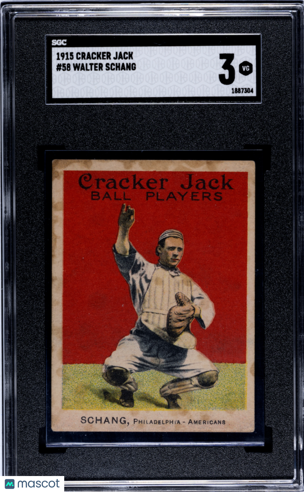 1915 Cracker Jack Walter Schang #58 SGC 3