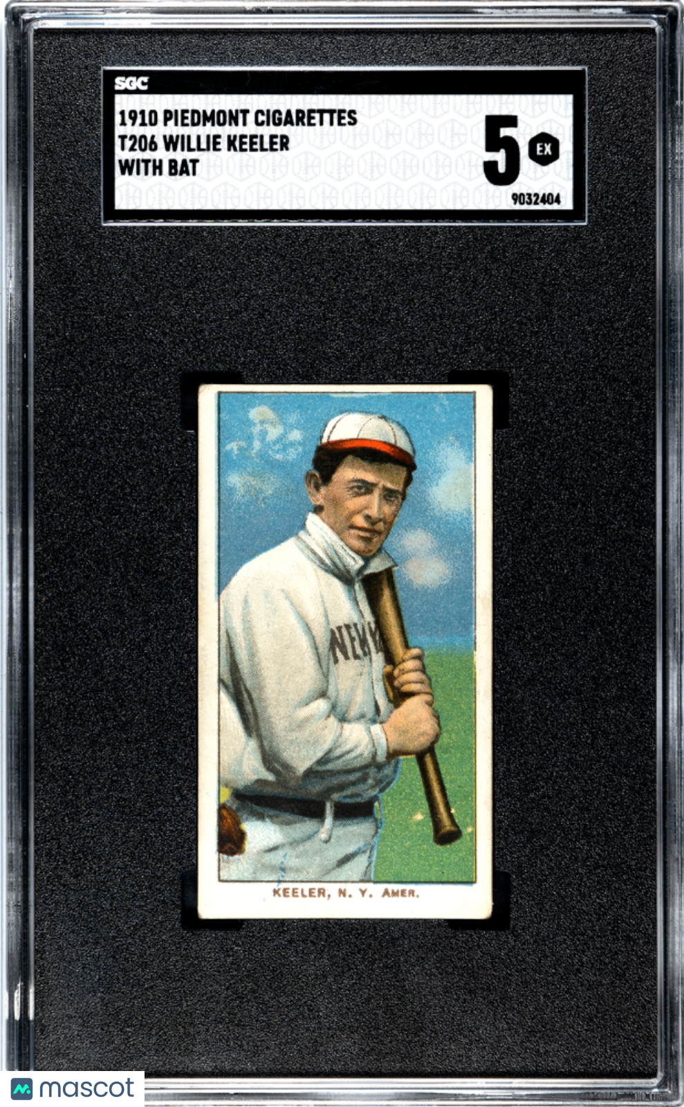 1910 Piedmont Cigarettes (T206) Willie Keeler With Bat SGC 5