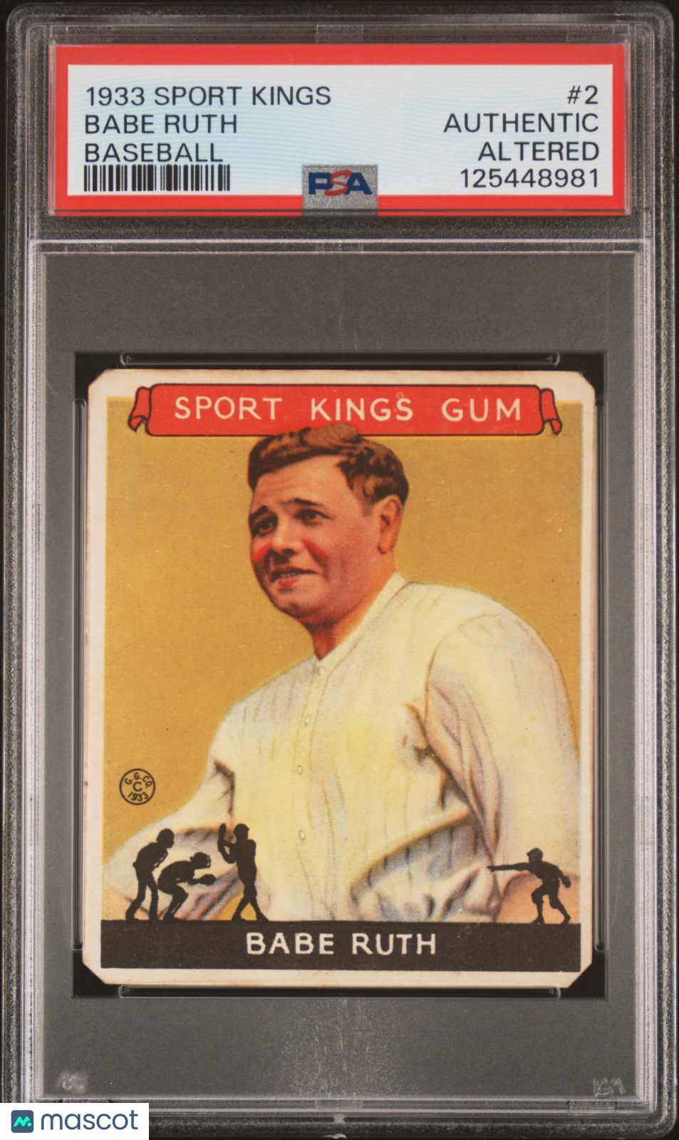1933 Sport Kings Babe Ruth #2 Baseball PSA A