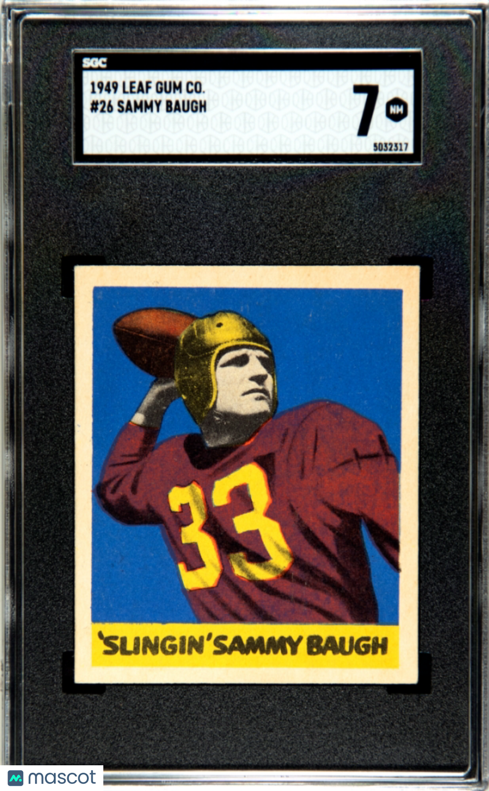 1949 Leaf Gum Co. Sammy Baugh #26 SGC 7