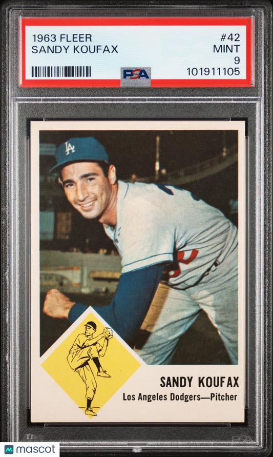 1963 Fleer Sandy Koufax #42 PSA 9