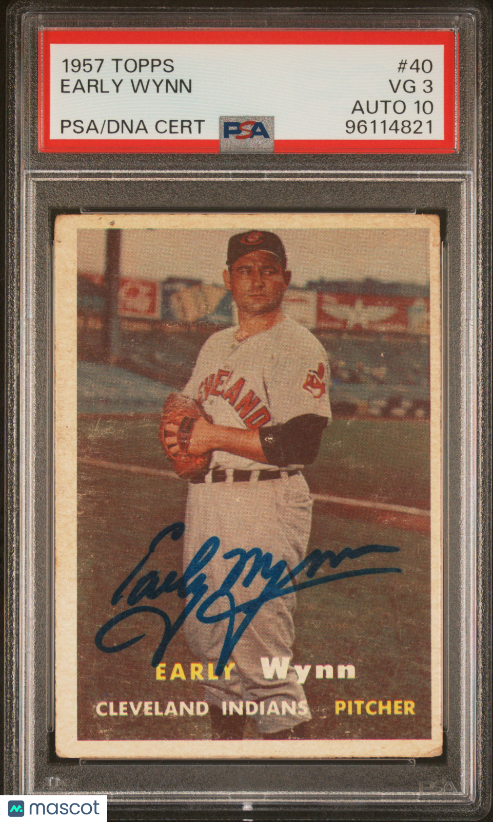 1957 Topps Early Wynn #40 PSA 3 Auto 10