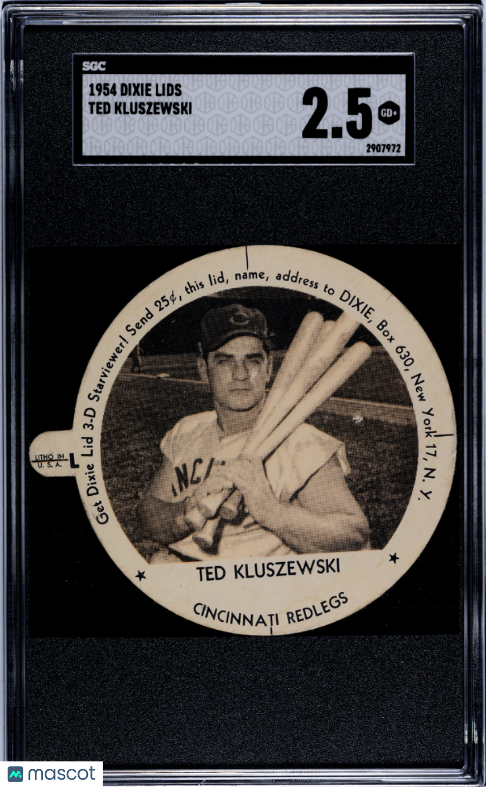 1954 Dixie Lids Ted Kluszewski SGC 2.5