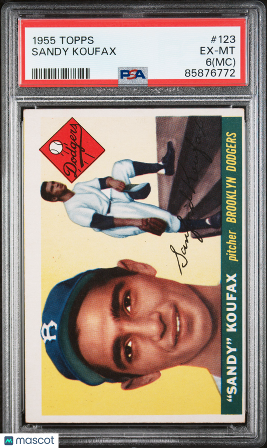 1955 Topps Sandy Koufax #123 MC PSA 6