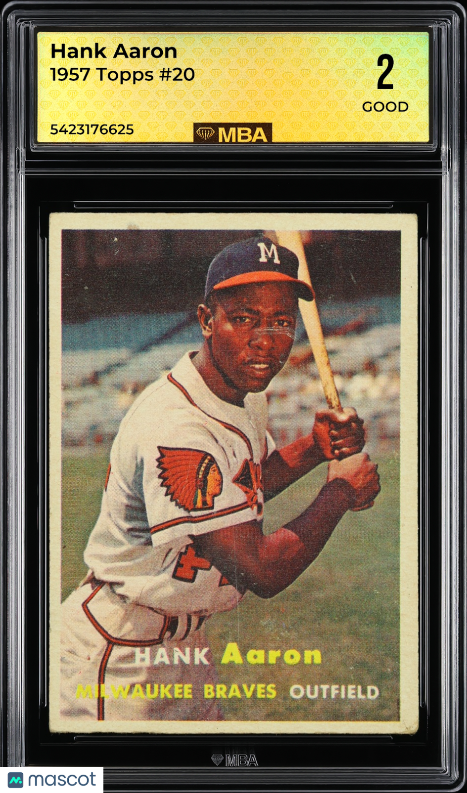 1957 Topps Hank Aaron #20 MBA 2
