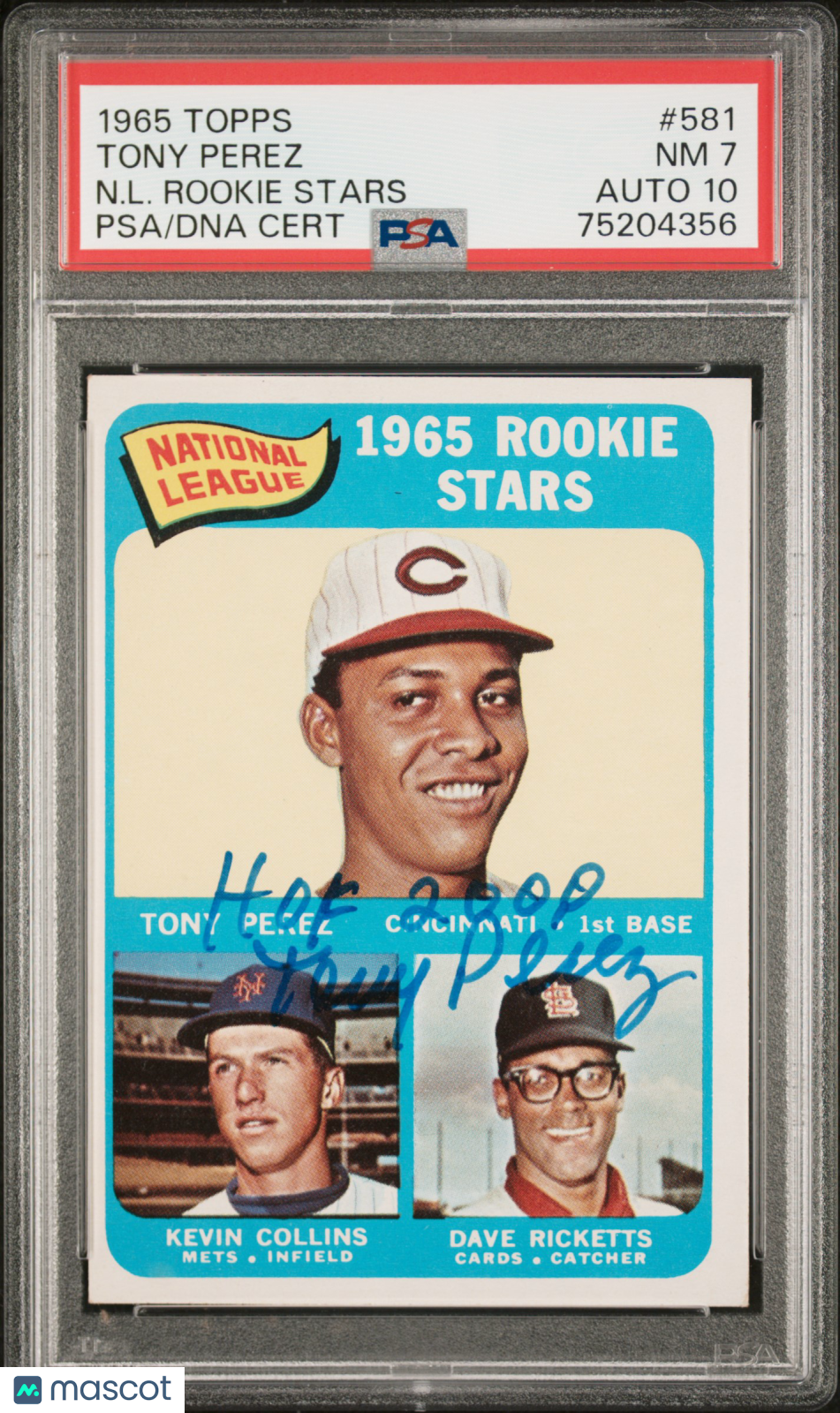 1965 Topps N. L. Rookie Stars #581 N. L. Rookie Stars PSA 7 Auto 10