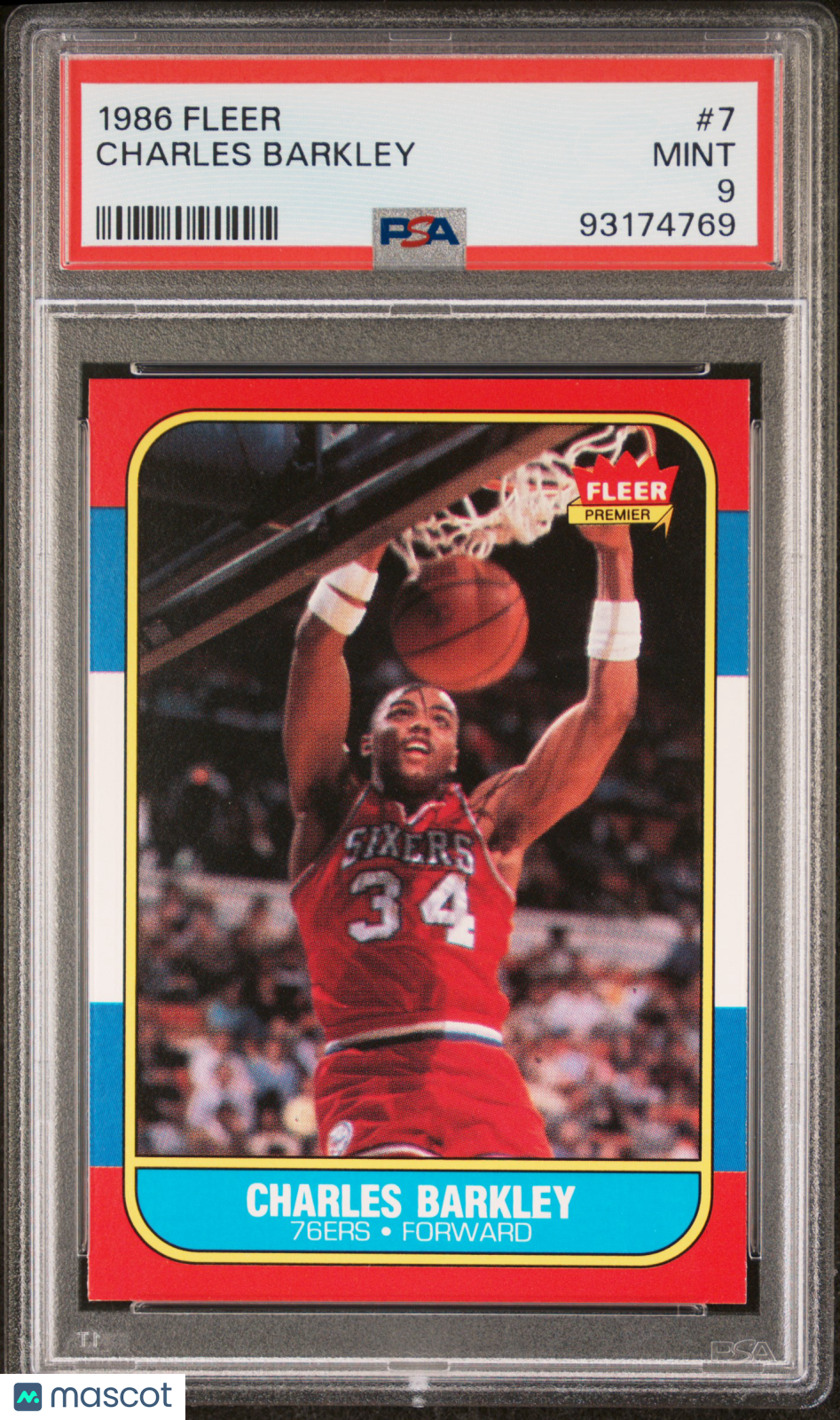 1986 Fleer Charles Barkley #7 PSA 9