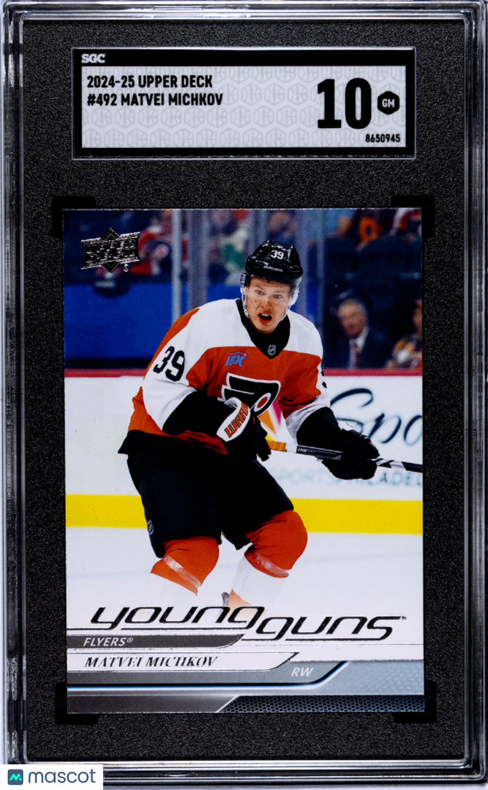 2024 Upper Deck Matvei Michkov #492 SGC 10