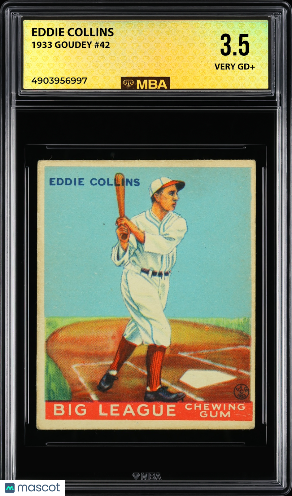 1933 Goudey Eddie Collins #42 MBA 3.5