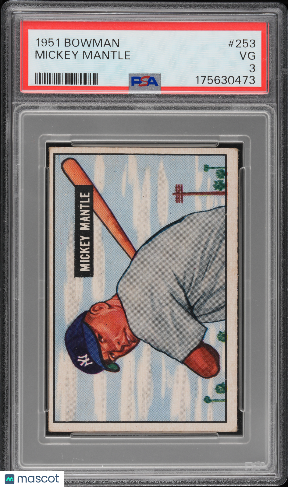 1951 Bowman Mickey Mantle #253 PSA 3