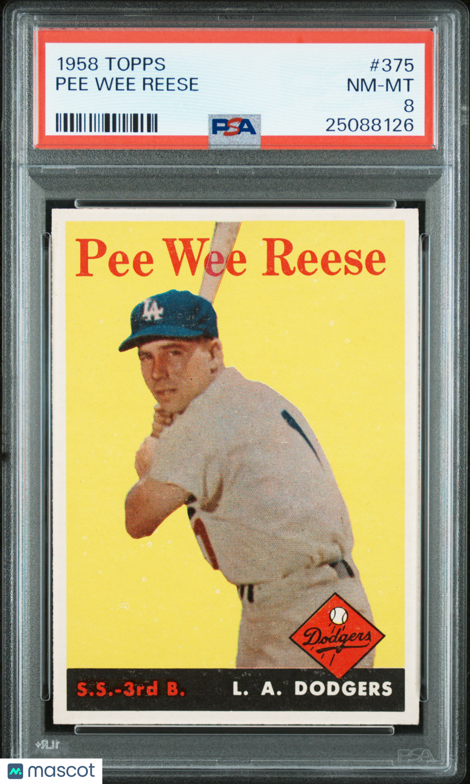 1958 Topps Pee Wee Reese #375 PSA 8