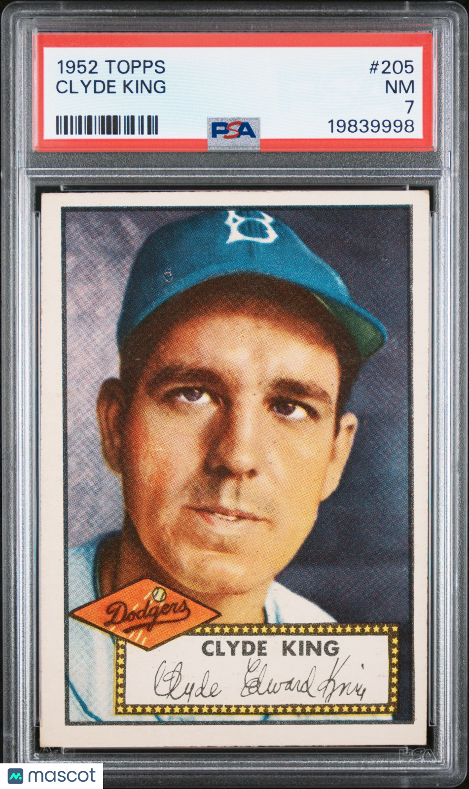 1952 Topps Clyde King #205 PSA 7