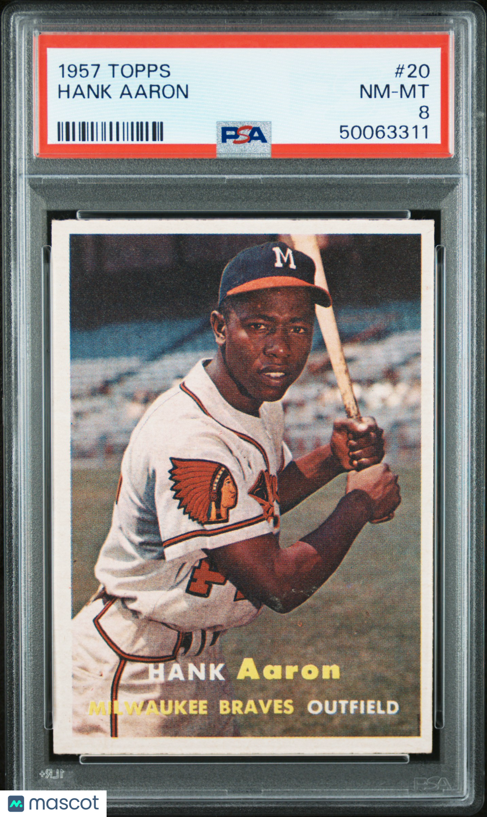 1957 Topps Hank Aaron #20 PSA 8