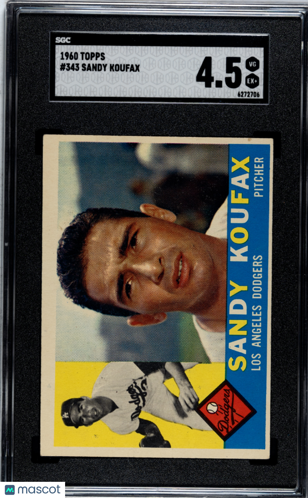 1960 Topps Sandy Koufax #343 SGC 4.5