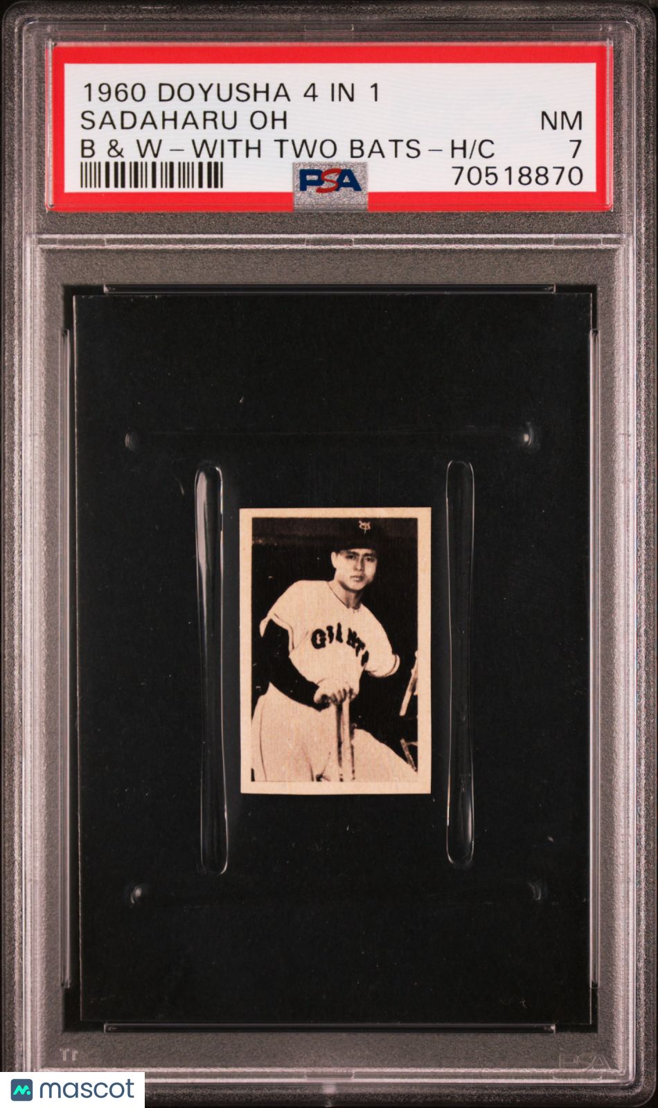 1960 Bromides Jbr3 Doyusha 4 In 1 Black & White Sadaharu Oh 2 Bats PSA 7