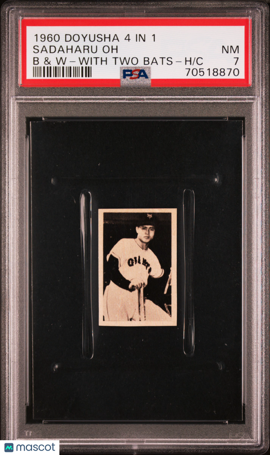 1960 Bromides Jbr3 Doyusha 4 In 1 Black & White Sadaharu Oh 2 Bats PSA 7