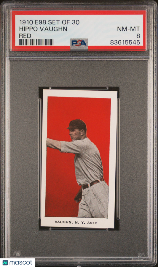 1910 E98 Set Of 30 Hippo Vaughn Red PSA 8
