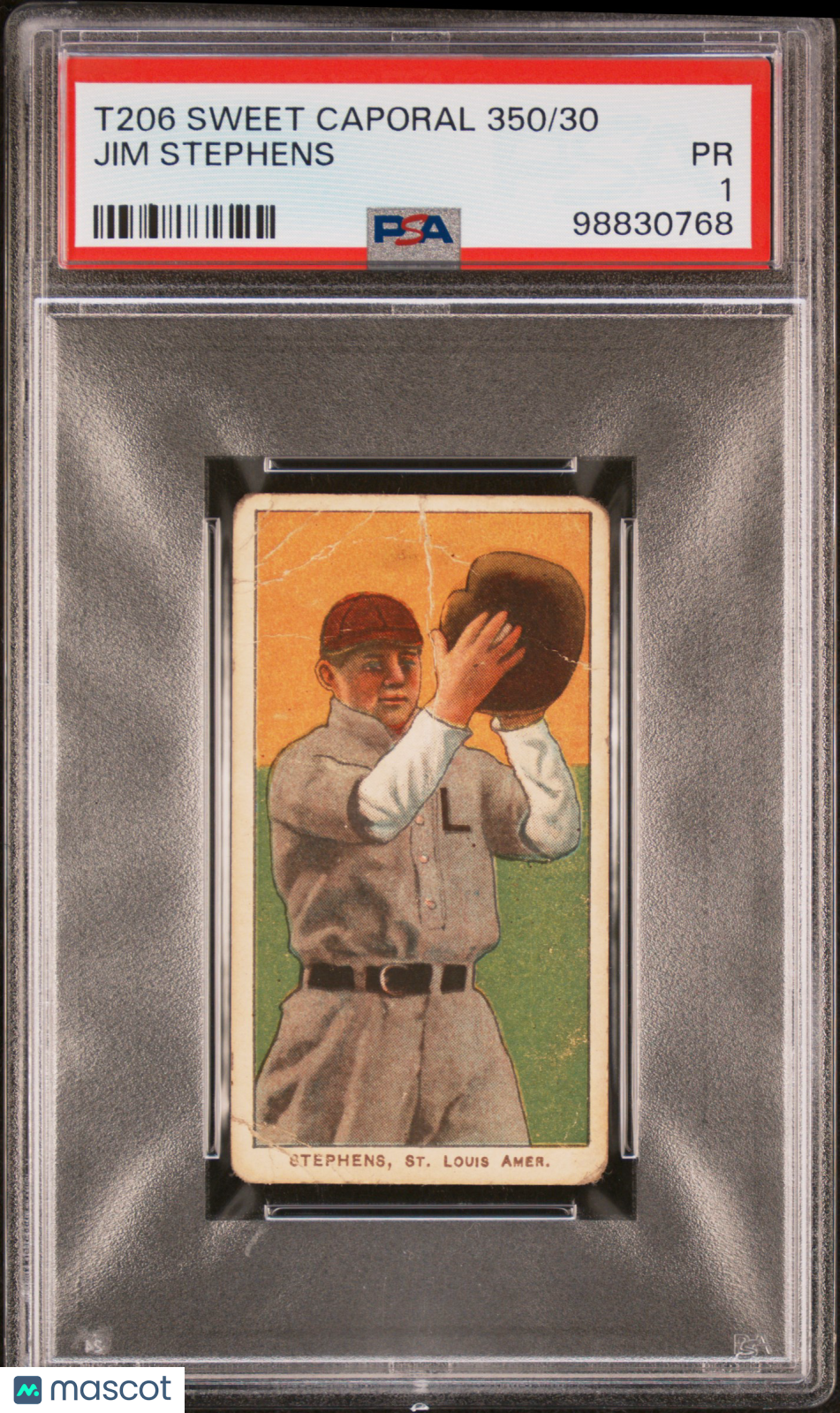 1909-11 T206 Sweet Caporal 350/30 Jim Stephens PSA 1