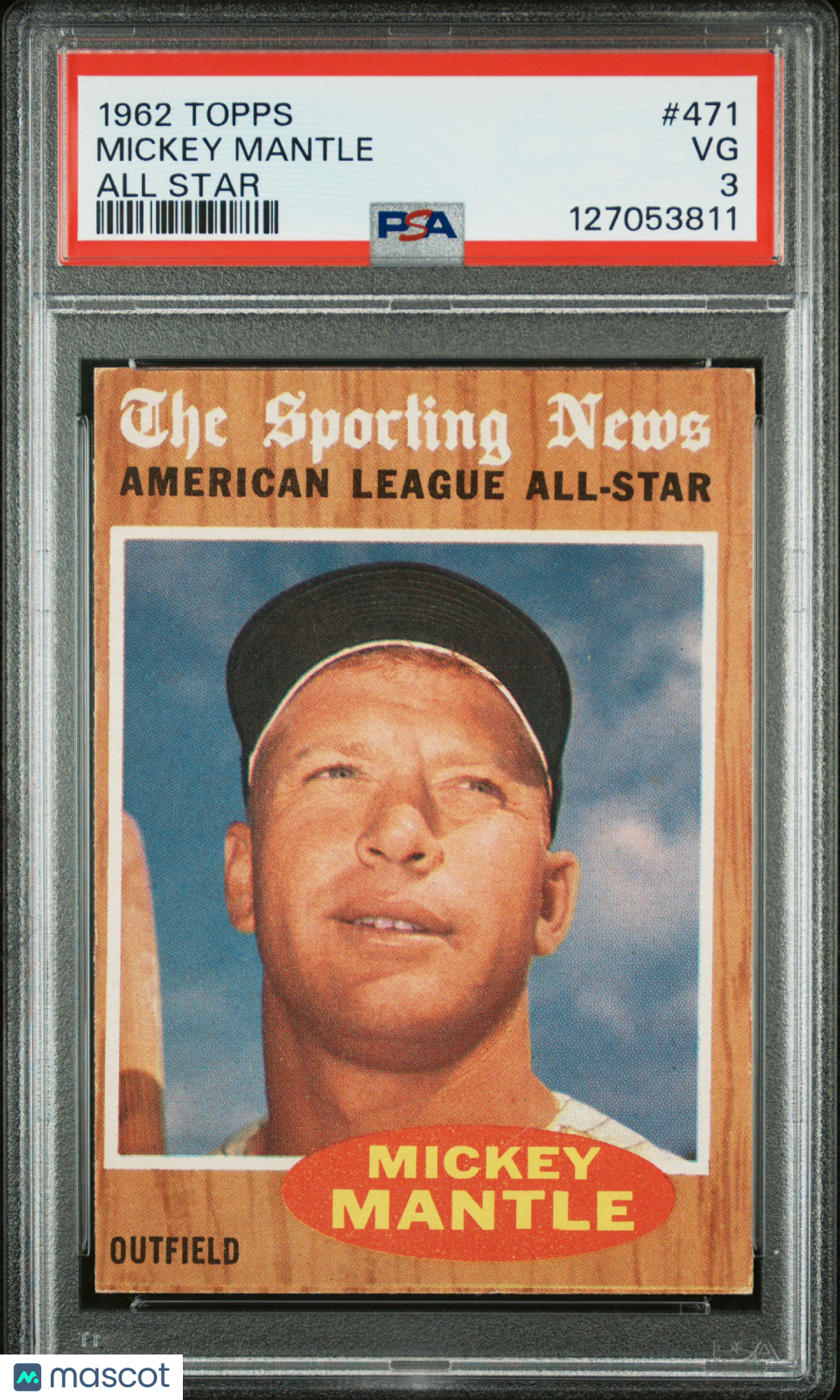 1962 Topps Mickey Mantle #471 All Star PSA 3