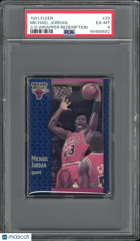 1991 Fleer Michael Jordan #29 3 D Wrapper Redemption PSA 6