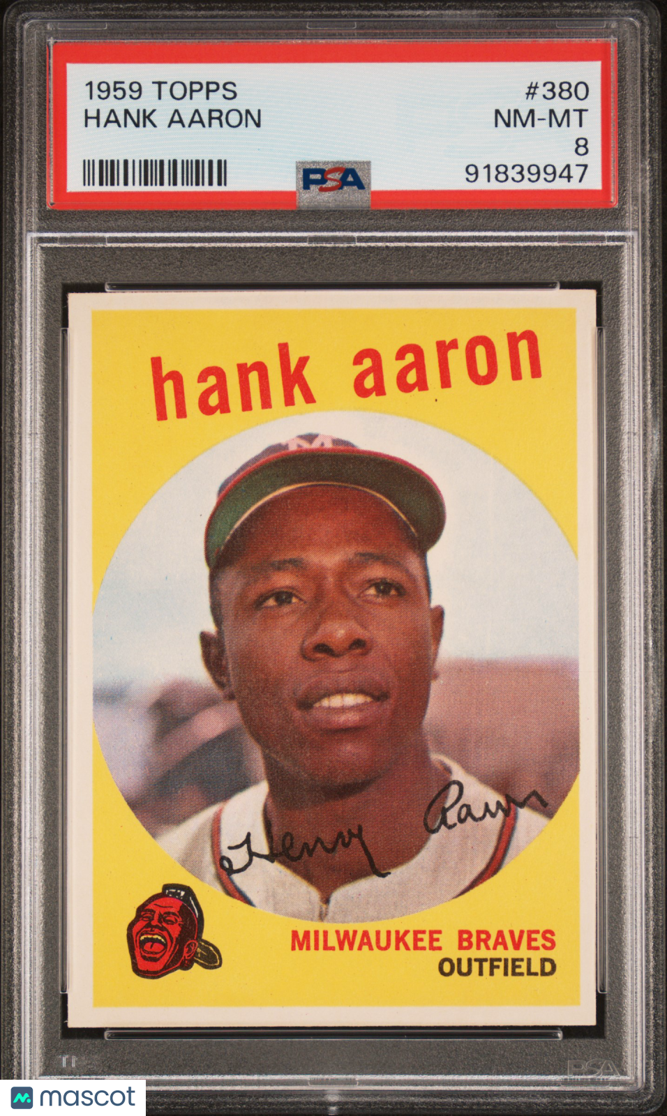 1959 Topps Hank Aaron #380 PSA 8