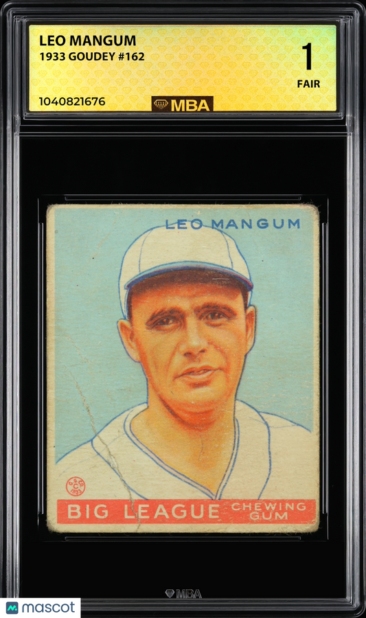 1933 Goudey Leo Mangum #162 MBA 1