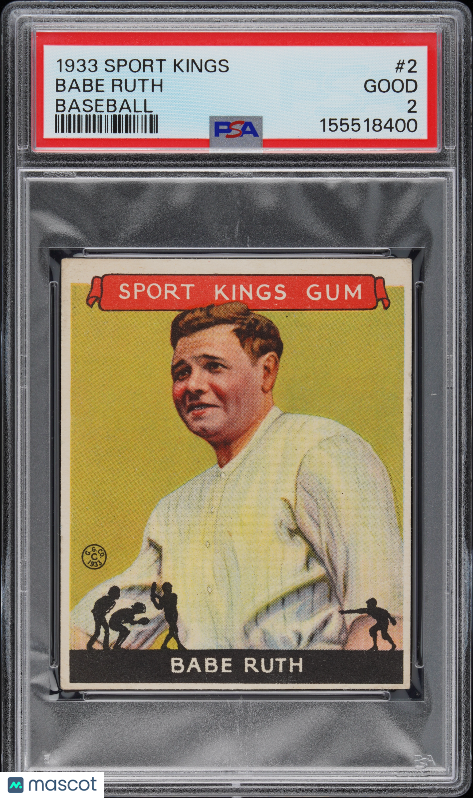 1933 Sport Kings Babe Ruth #2 Baseball PSA 2