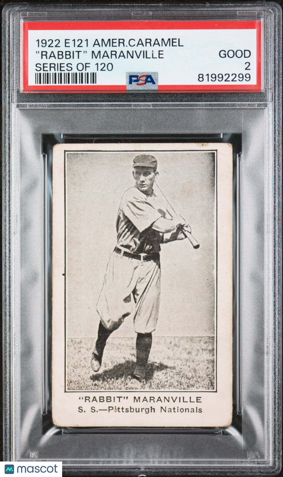 1922 E121 American Caramel Series Of 120 "rabbit" Maranville PSA 2