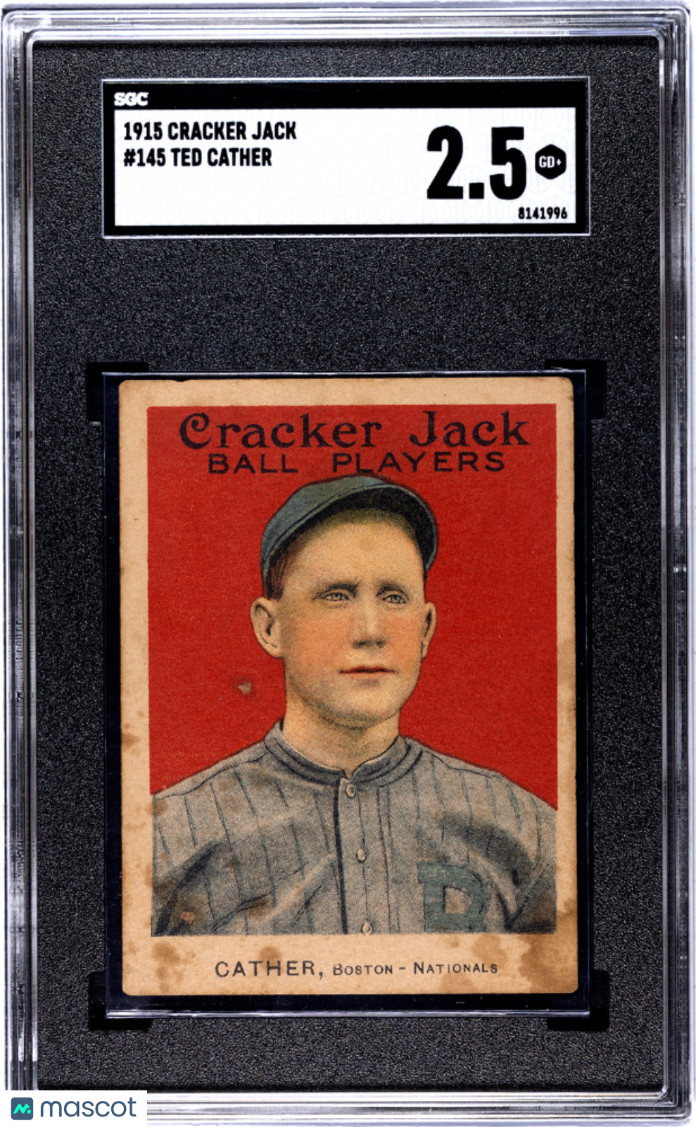 1915 Cracker Jack Ted Cather #145 SGC 2.5