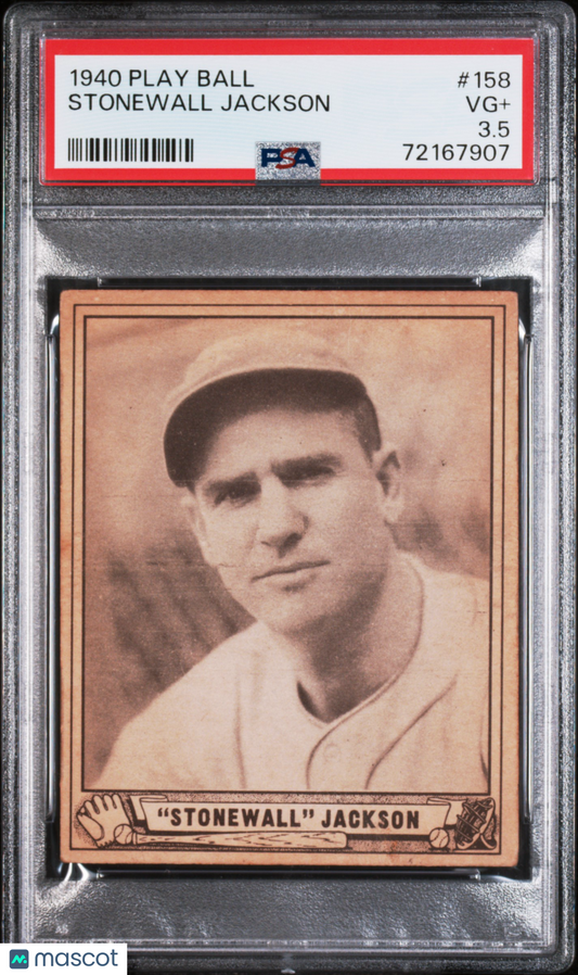 1940 Play Ball Stonewall Jackson #158 PSA 3.5