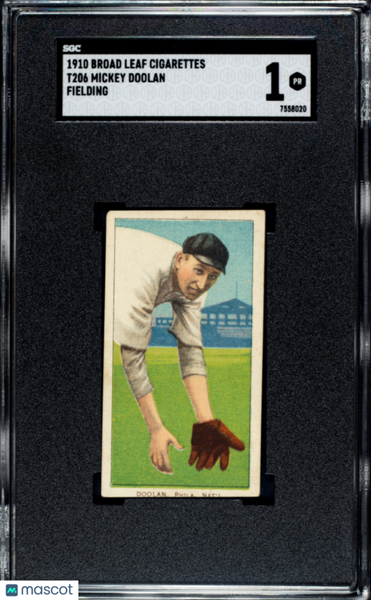 1910 Broad Leaf Cigarettes (T206) Mickey Doolan Fielding SGC 1
