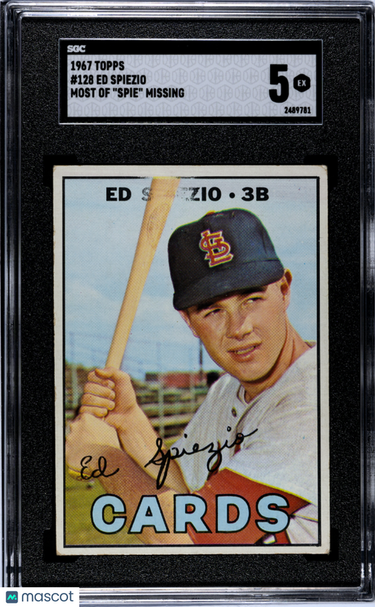 1967 Topps Ed Spiezio #128 Most Of "spie" Missing SGC 5