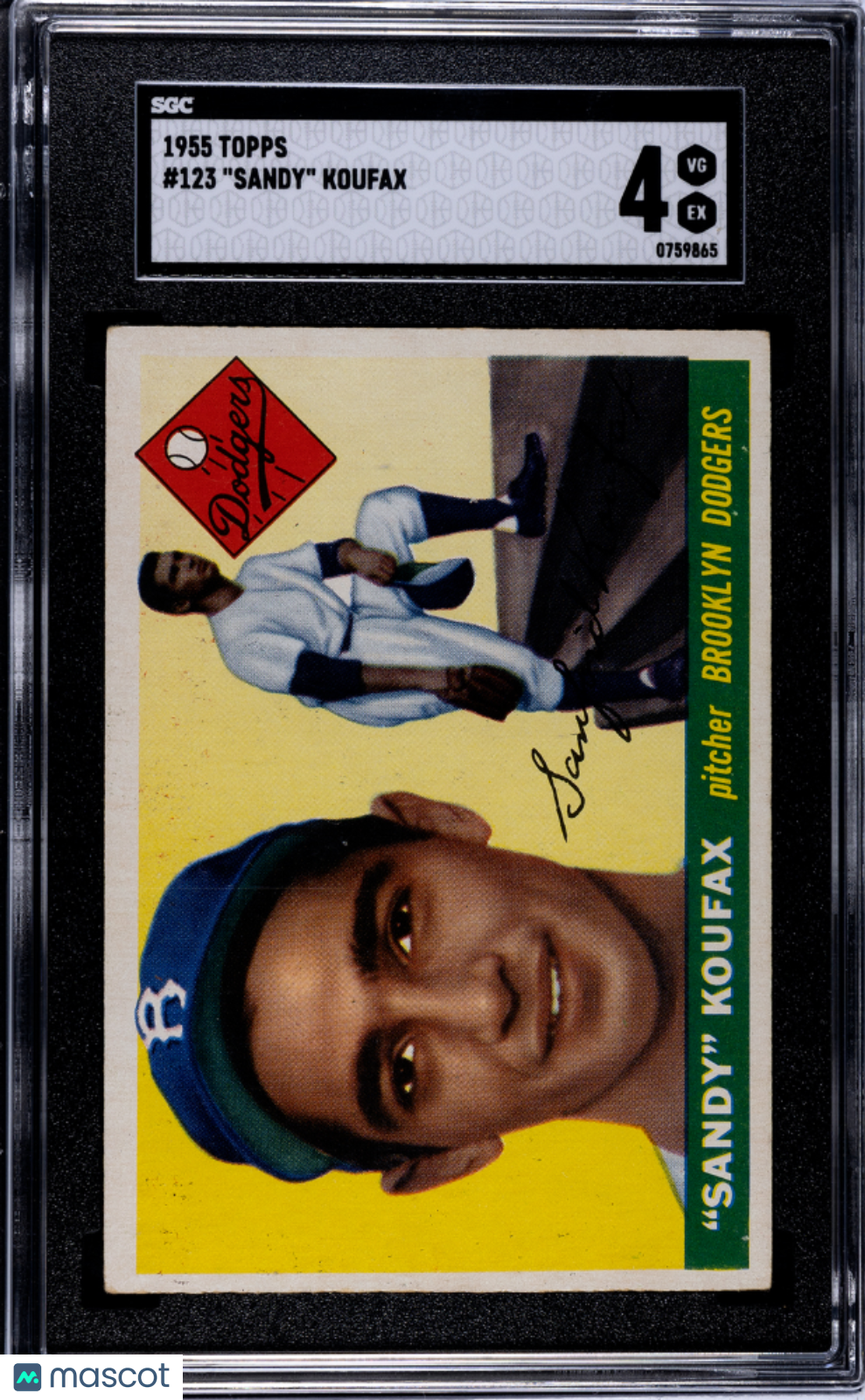 1955 Topps Sandy Koufax #123 SGC 4