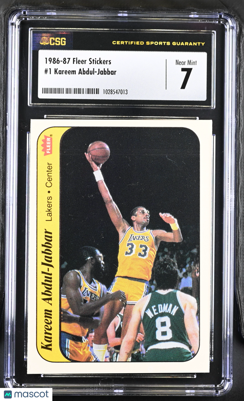 1986-87 Fleer Stickers Kareem Abdul-Jabbar #1 CGC 7