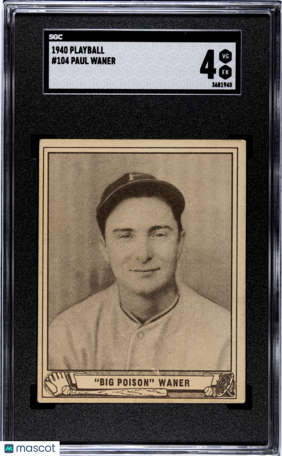 1940 Playball Paul Waner #104 SGC 4