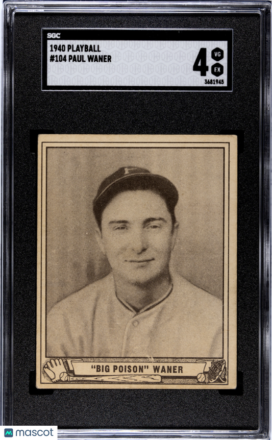 1940 Playball Paul Waner #104 SGC 4