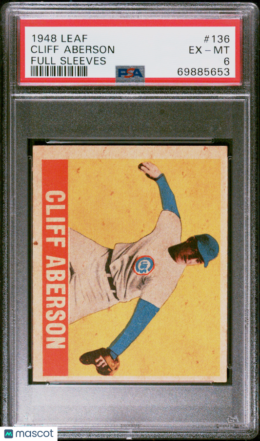 1948 Leaf Cliff Aberson #136 Full Sleeves PSA 6