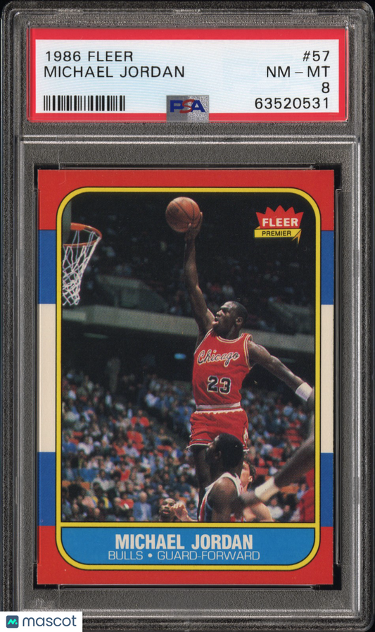 1986 Fleer Michael Jordan #57 PSA 8