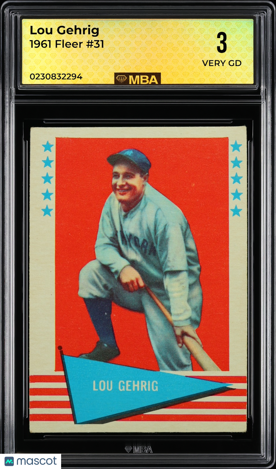 1961 Fleer Lou Gehrig #31 MBA 3