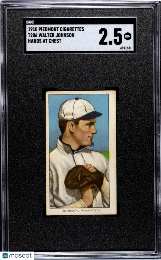 1910 Piedmont Cigarettes (T206) Walter Johnson Hands At Chest SGC 2.5