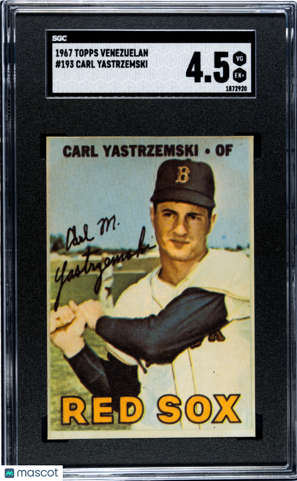 1967 Topps Venezuelan Carl Yastrzemski #193 SGC 4.5