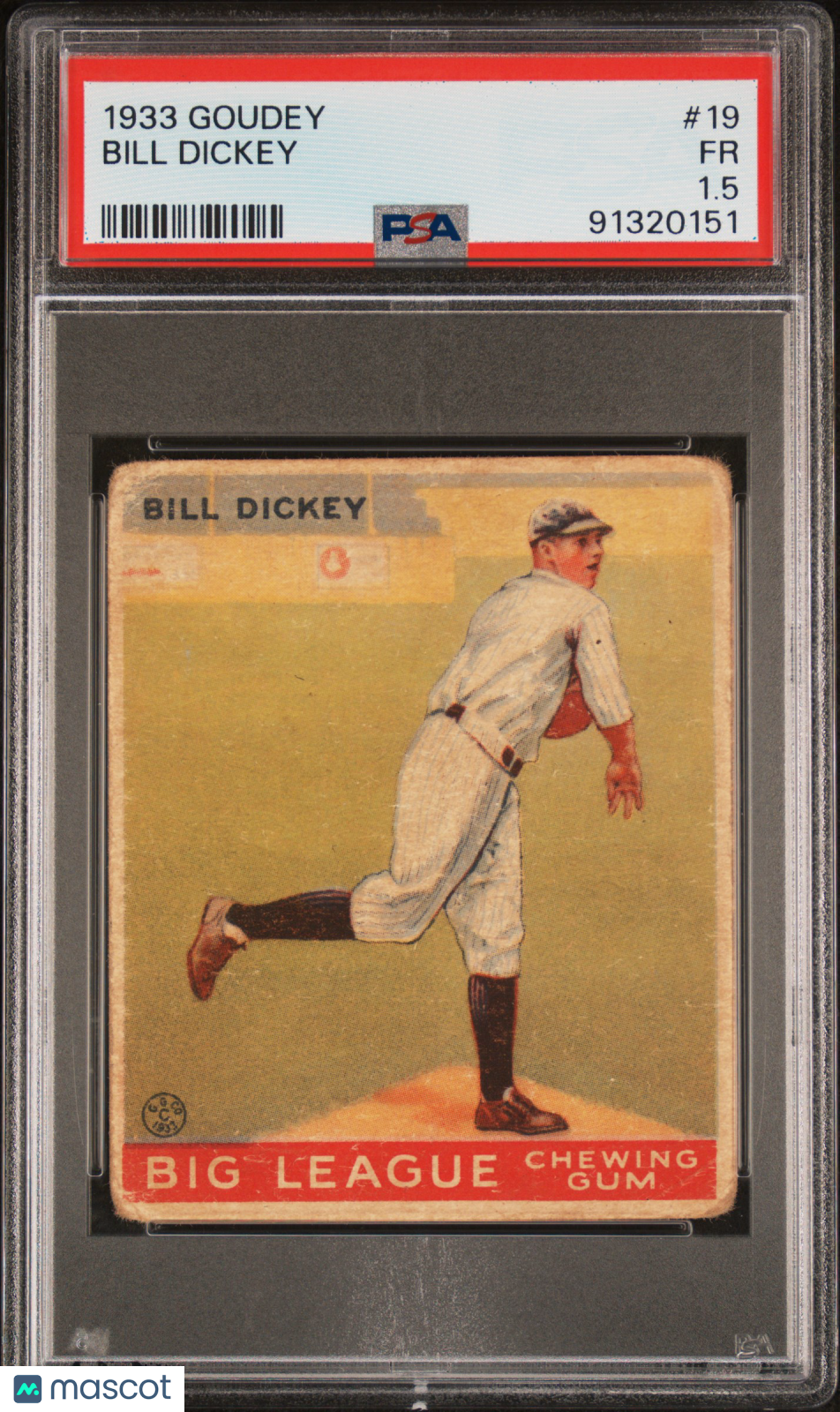 1933 Goudey Bill Dickey #19 PSA 1.5