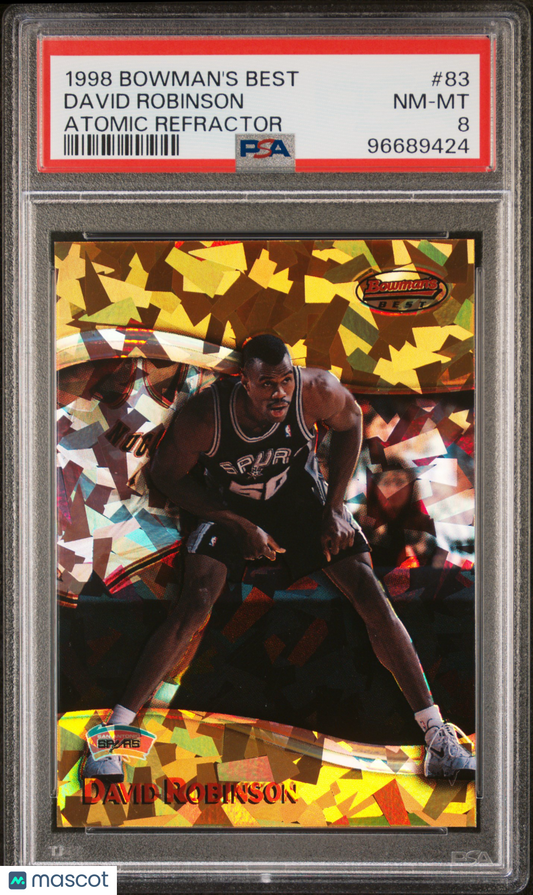 1998 Bowman's Best David Robinson #83 Atomic Refractor PSA 8