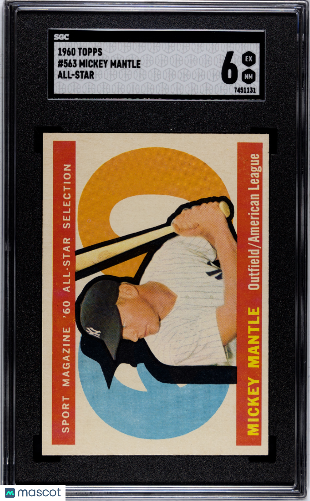 1960 Topps Mickey Mantle #563 All Star SGC 6