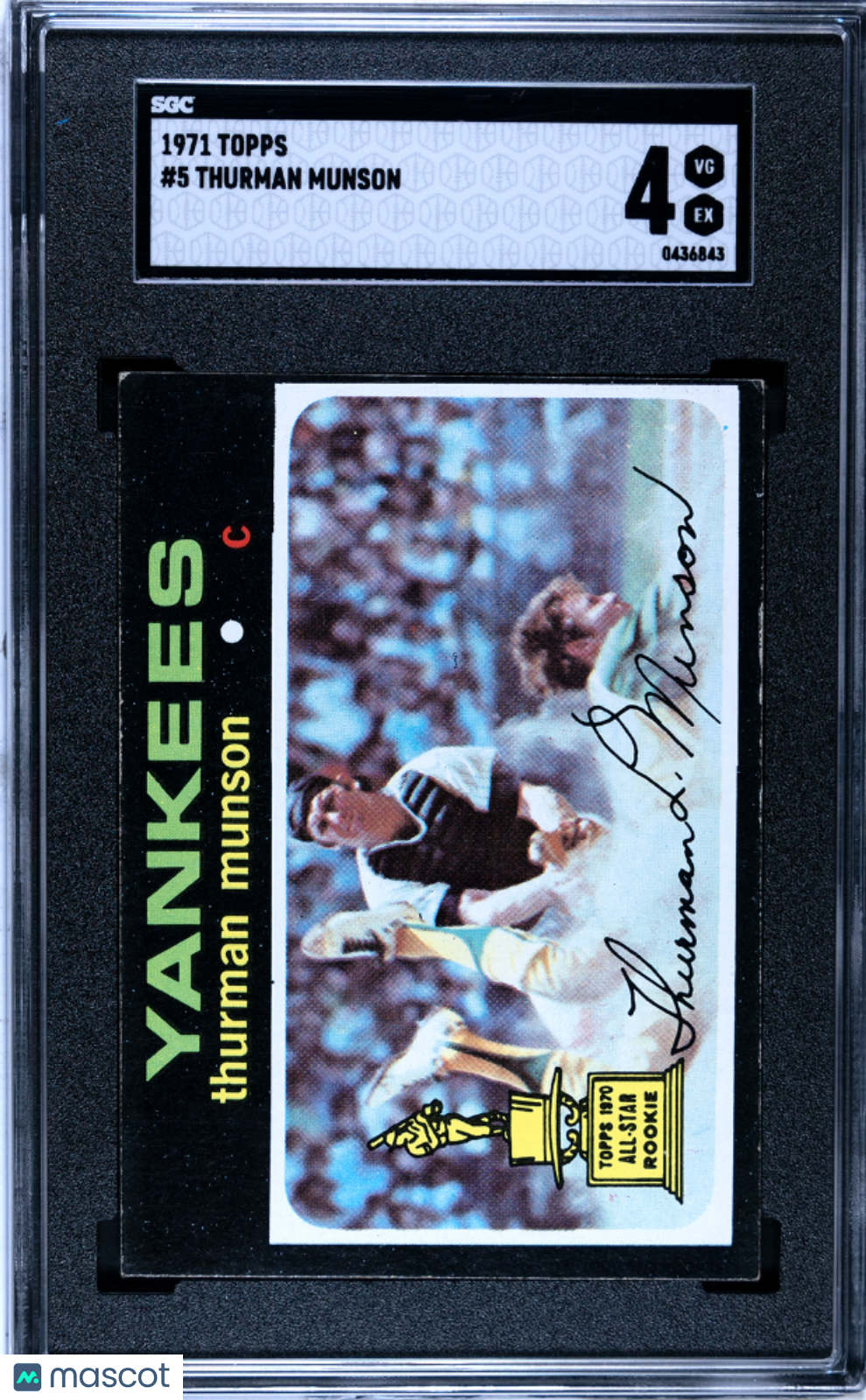 1971 Topps Thurman Munson #5 SGC 4