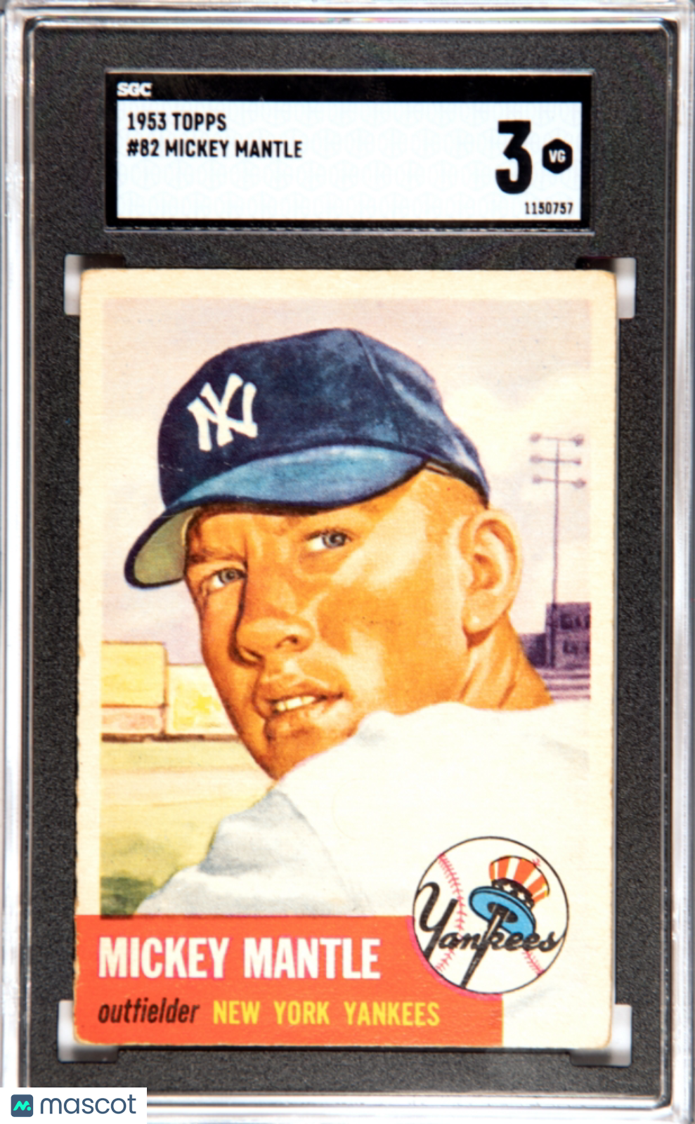 1953 Topps Mickey Mantle #82 SGC 3