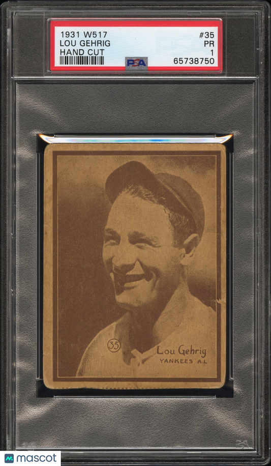 1931 W517 Lou Gehrig #35 Hand Cut PSA 1