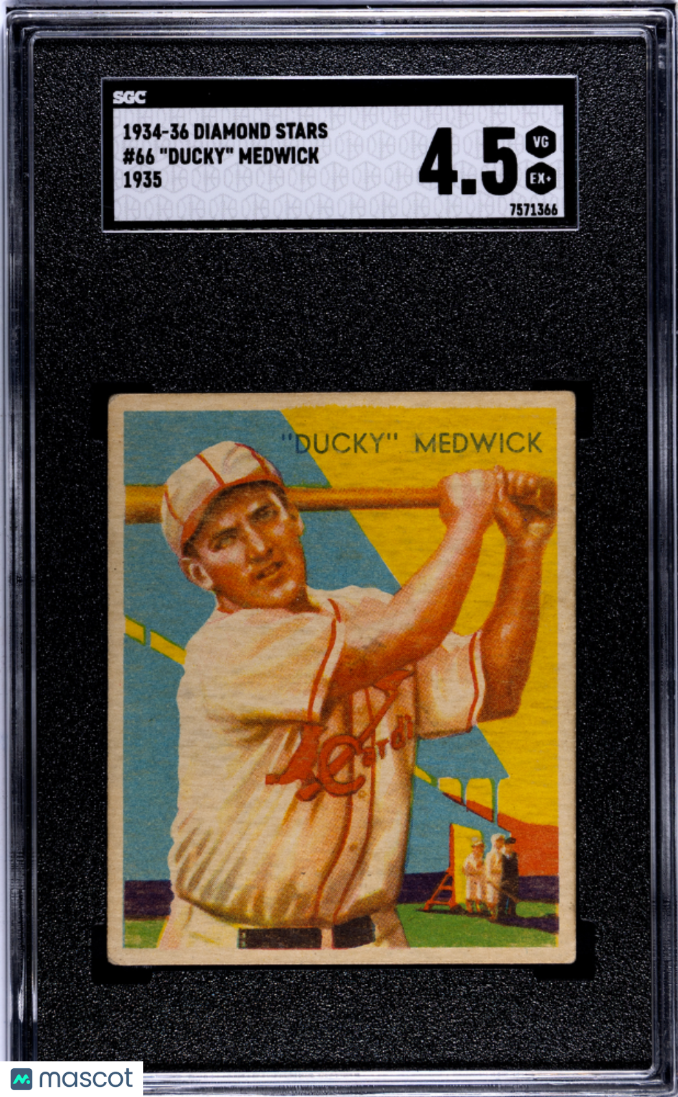 1934 Diamond Stars Ducky Medwick #66 1935 SGC 4.5